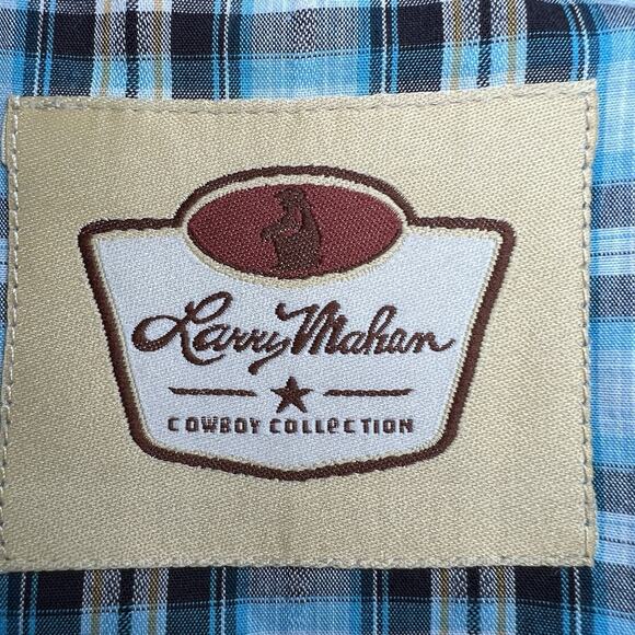 Larry Mahan Long Sleeve Pearl Snap Men’s Shirt Size Large Plaid Multicolor - Picture 3 of 7